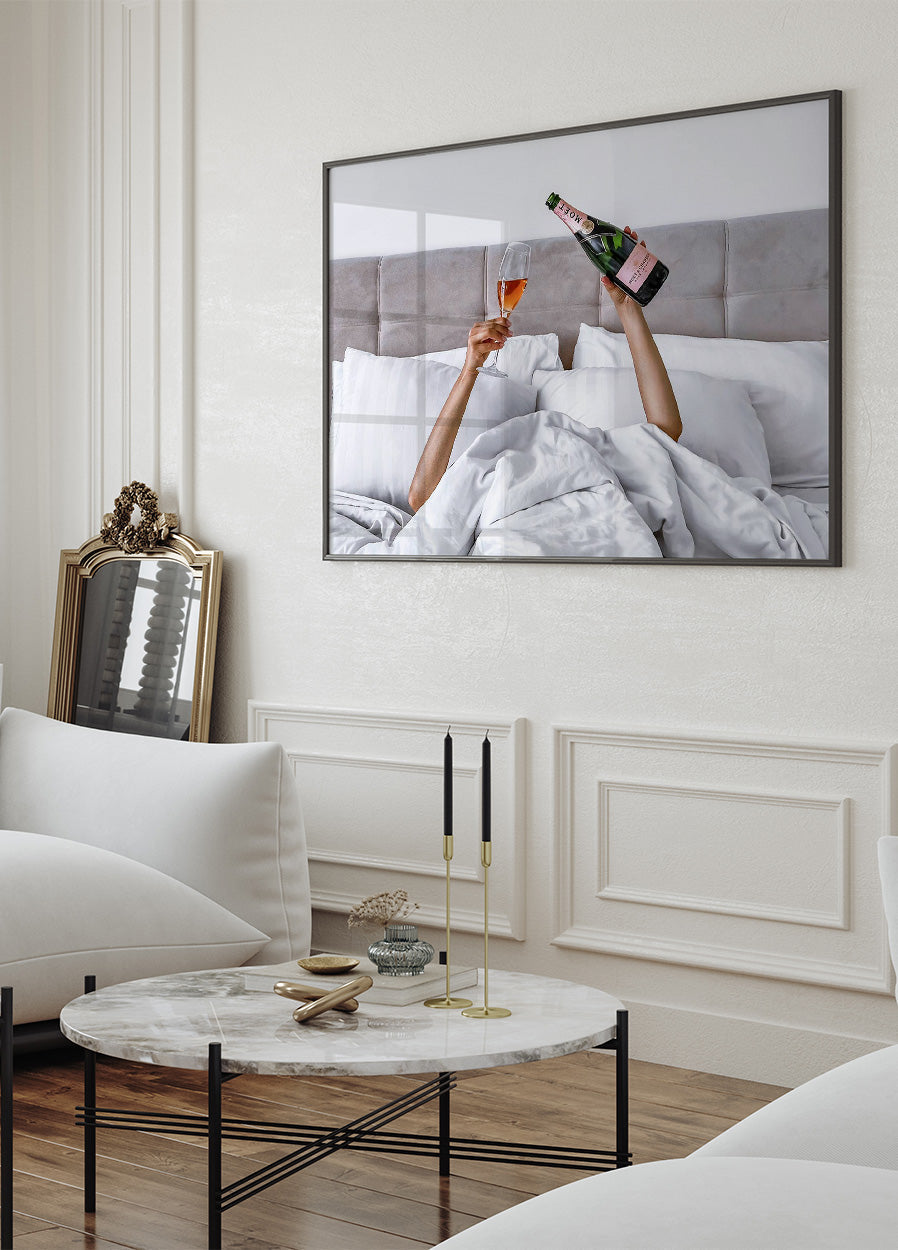Champagner im Bett Poster - Posterbox.no
