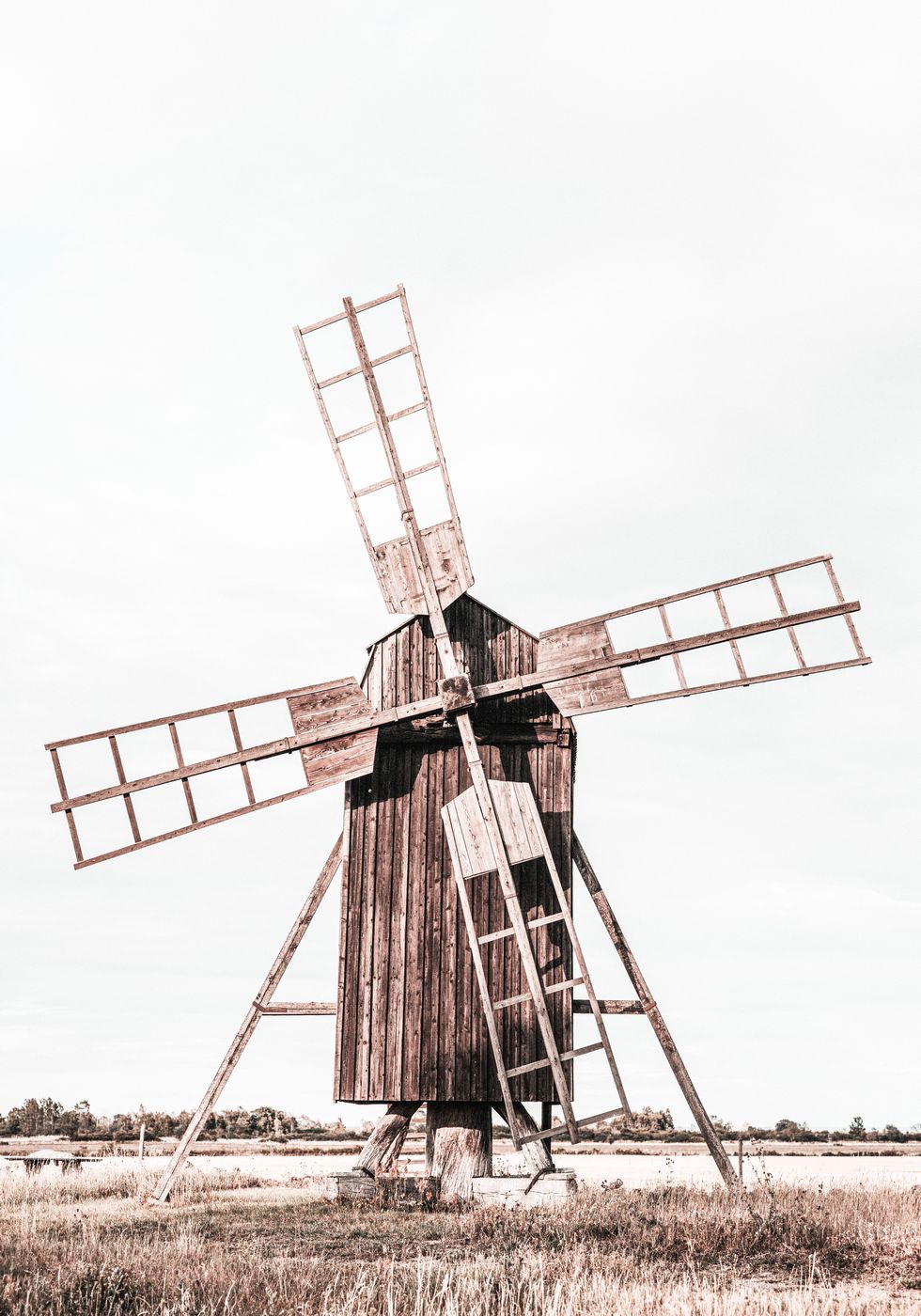 Alte hölzerne Windmühle Poster - Posterbox.no