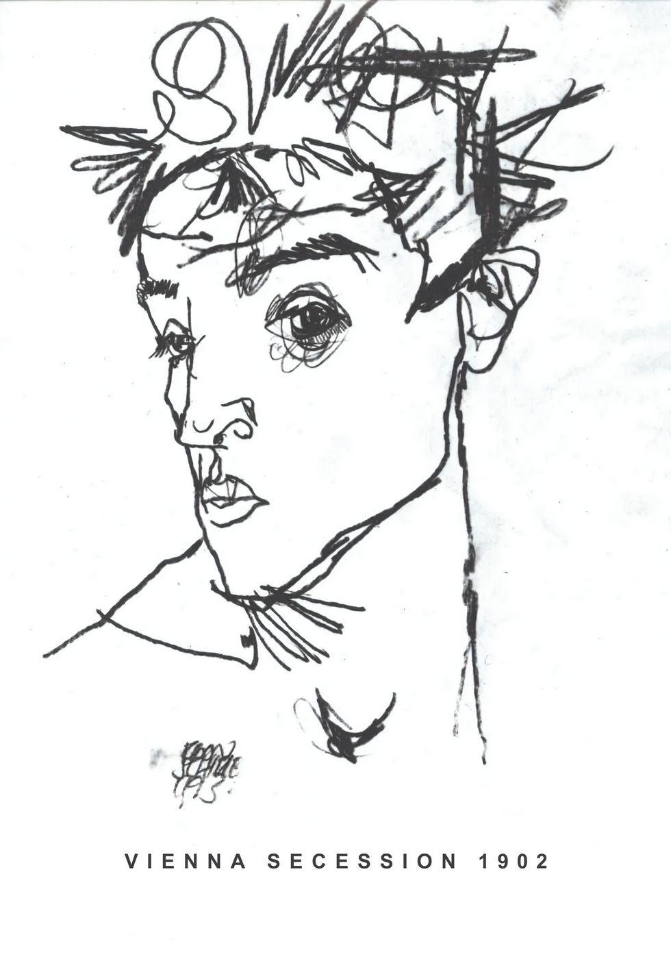 Egon Schiele Selbstporträt Poster - Posterbox.no