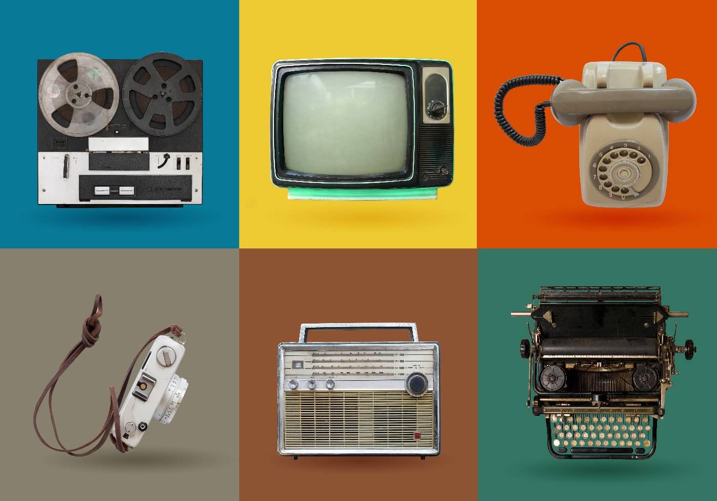 Buntes Vintage-Tech-Poster - Posterbox.no