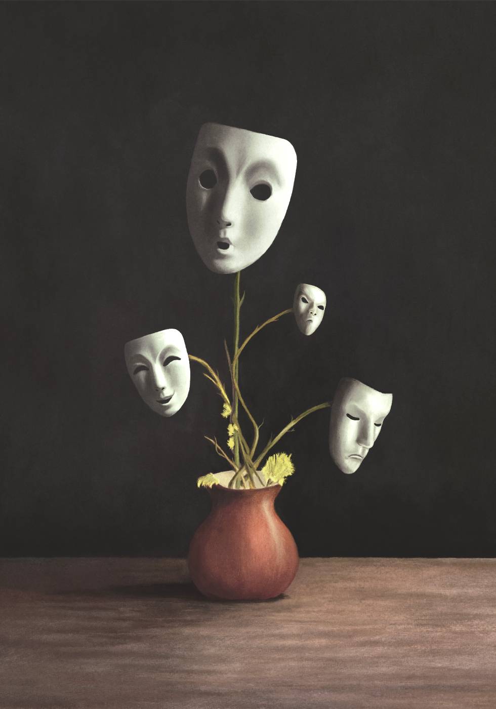 Pflanze mit Theatermasken Poster - Posterbox.no
