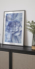 Blauer Blumenkaktus-Poster - Posterbox.no