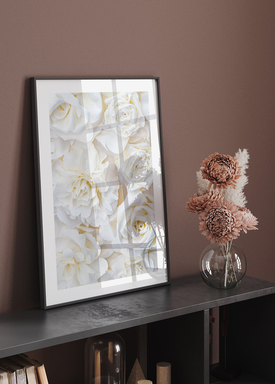 Poster mit weißen Rosenknospen - Posterbox.no