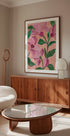 Pink Flowers With Bold Green Leaves (NEW) - Posterbox