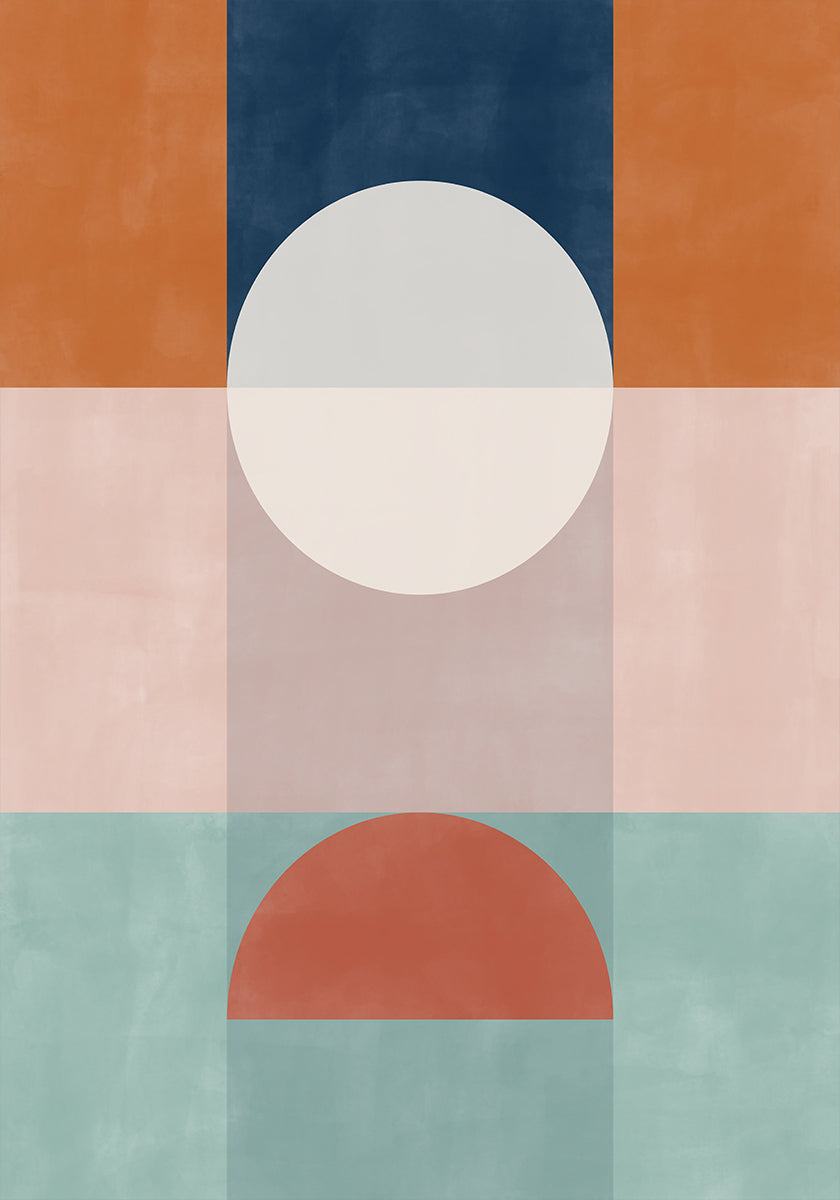 Abstract Geometric Artwork With Earthy Tones Plakat - Posterbox