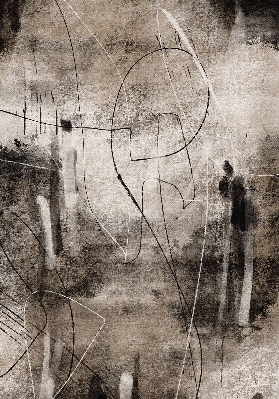 Abstrakte Linien und Texturen Kunstposter - Posterbox.dk