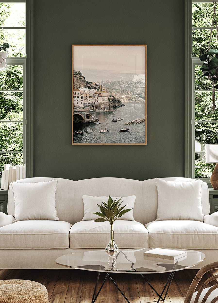 Poster „Coastal Village Tranquility“ - Posterbox.dk