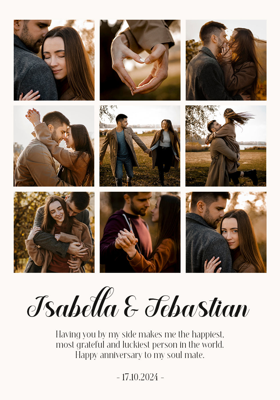 Couple Anniversary Personalized Photo Collage Plakat - Posterbox
