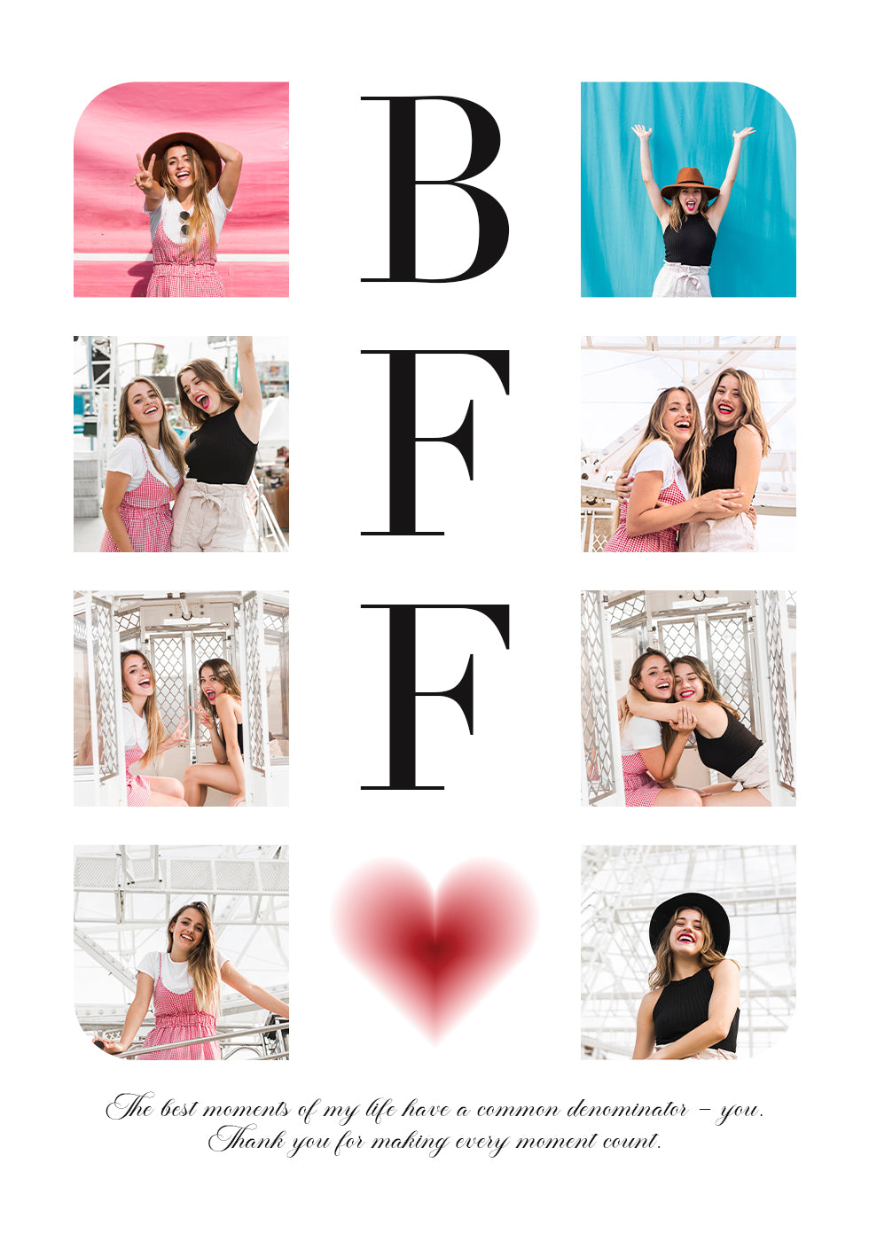 BFF Personalized Photo Collage Plakat - Posterbox