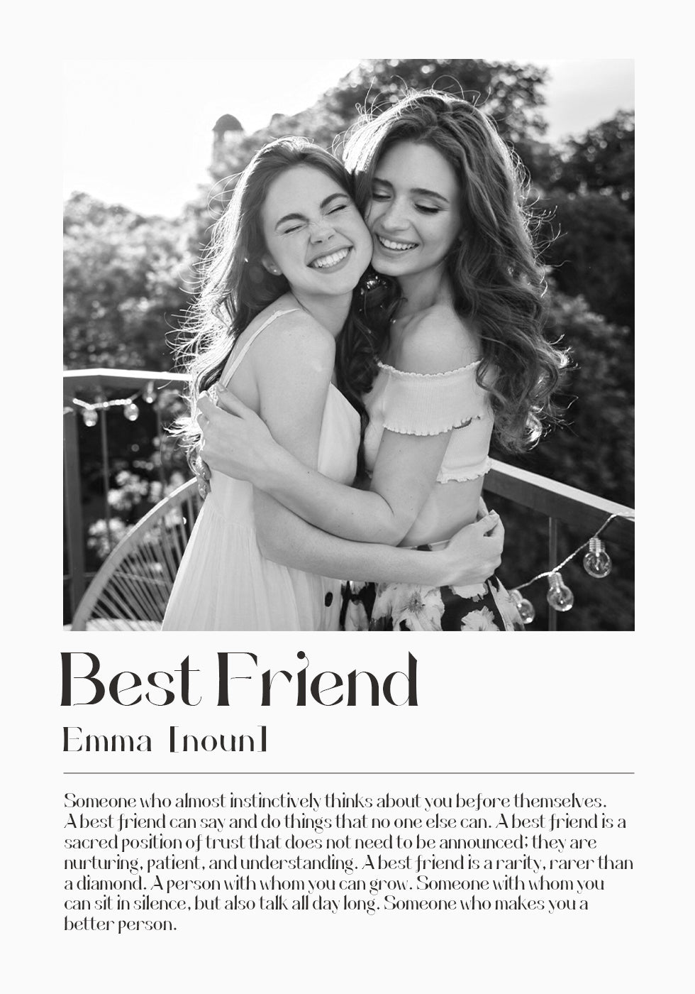 Best Friend Personalized Photo Definition Plakat - Posterbox
