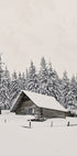 Poster „Hütte im Schnee“ - Posterbox.dk