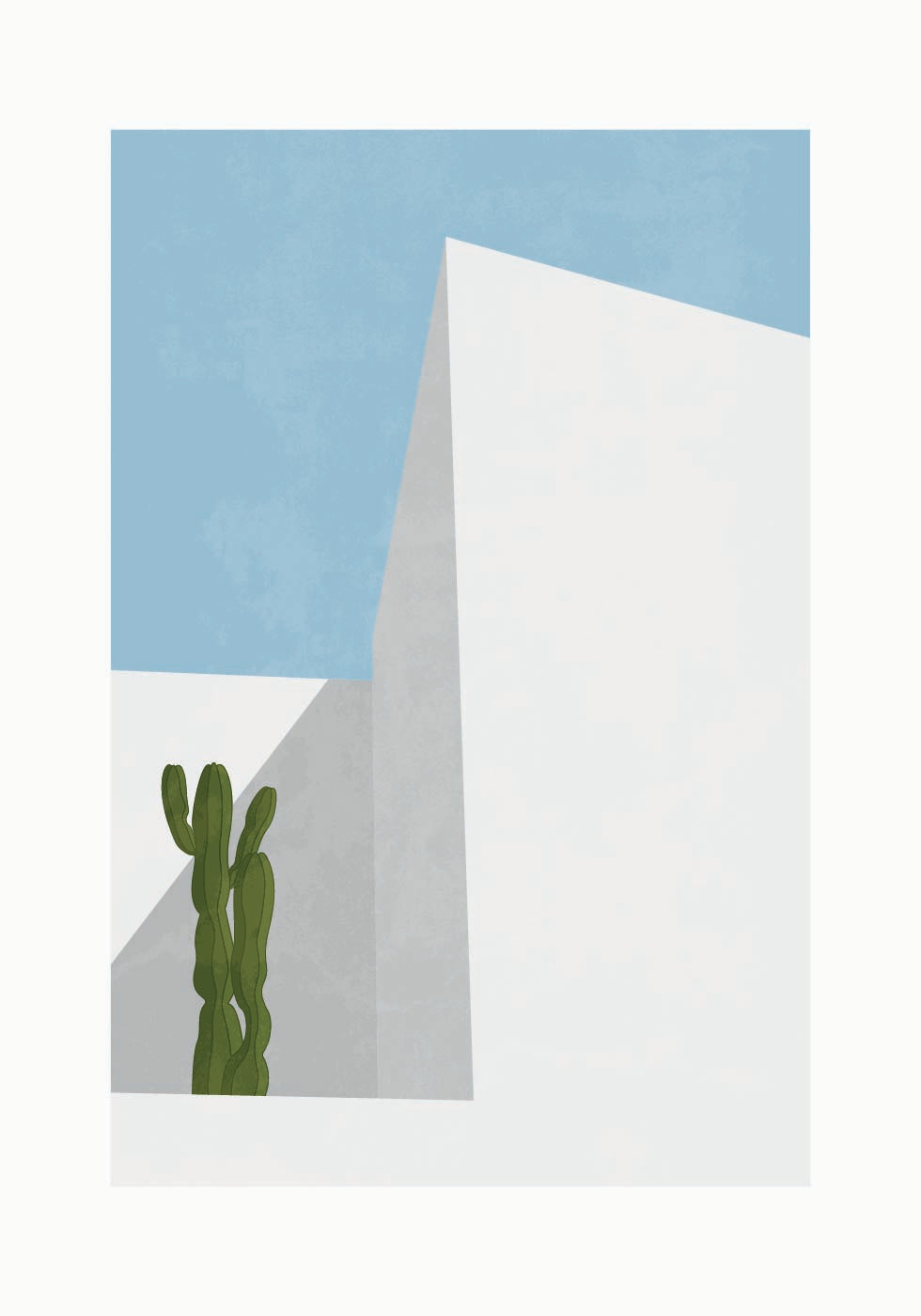 Minimal Desert View, Cactus and Geometry Plakat - Posterbox