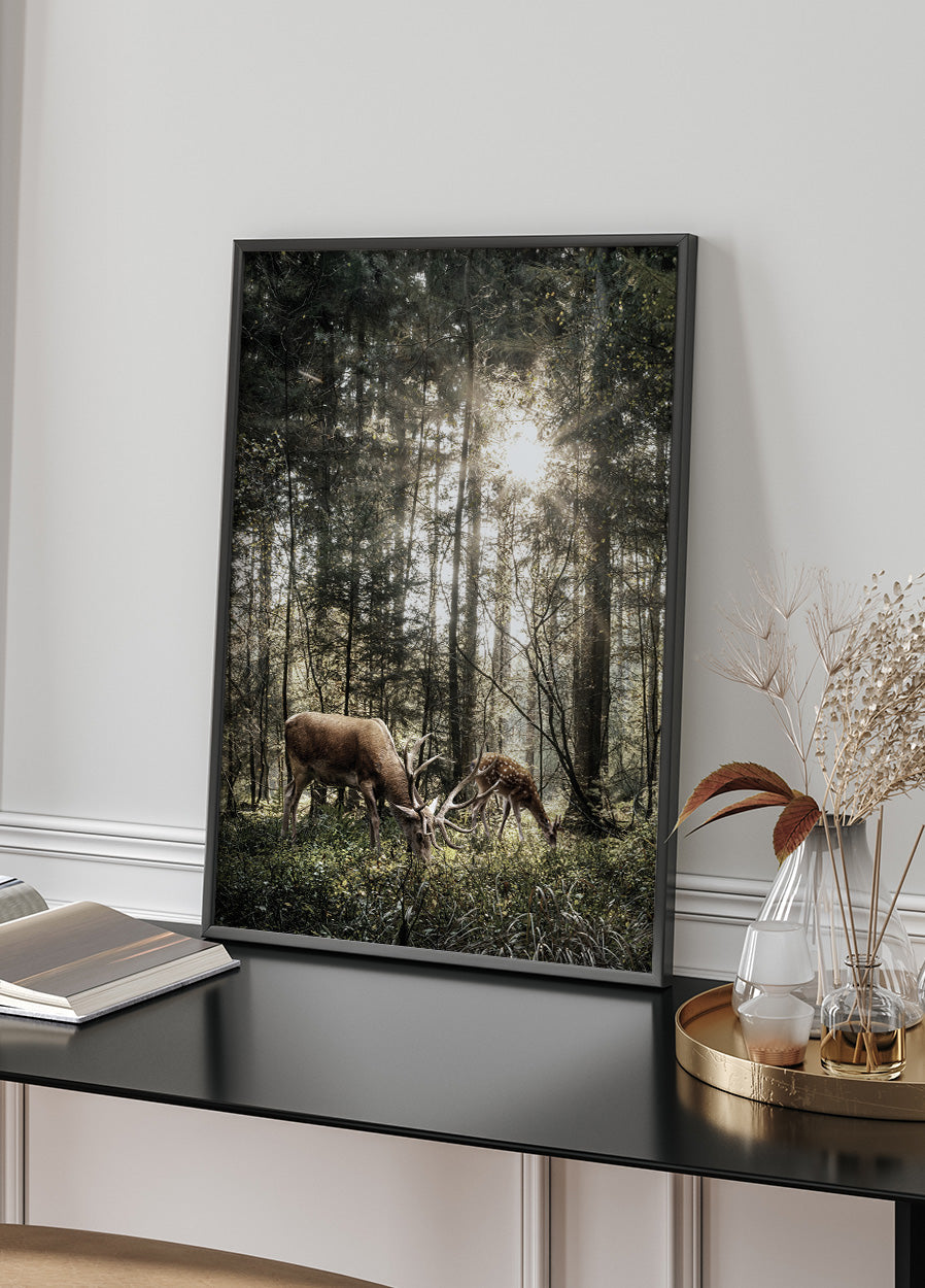 Hirsch im Wald Poster - Posterbox.dk