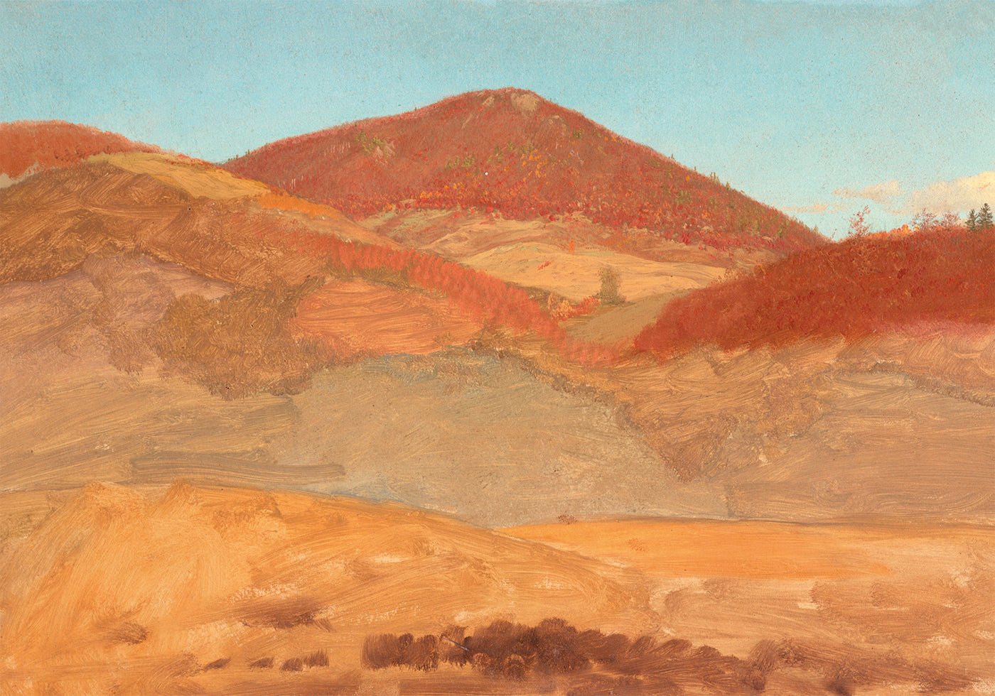 Zeichnung Hügellandschaft Herbst von Frederic Edwin Church Poster - Posterbox.dk