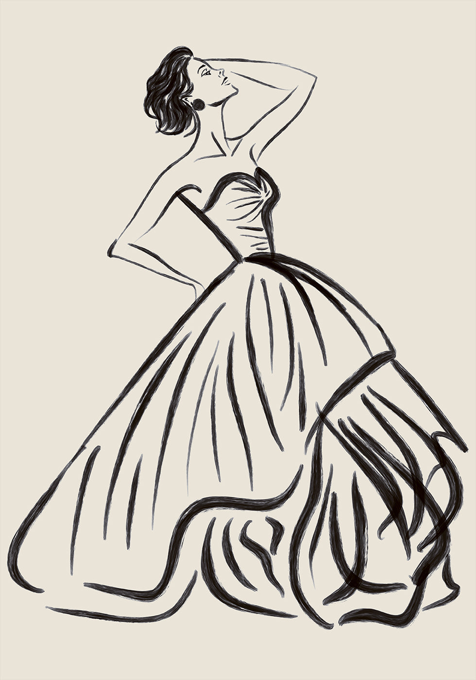 Elegant Woman Sketch Plakat - Posterbox