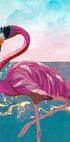 Flamingo goes to the beach Plakat - Posterbox