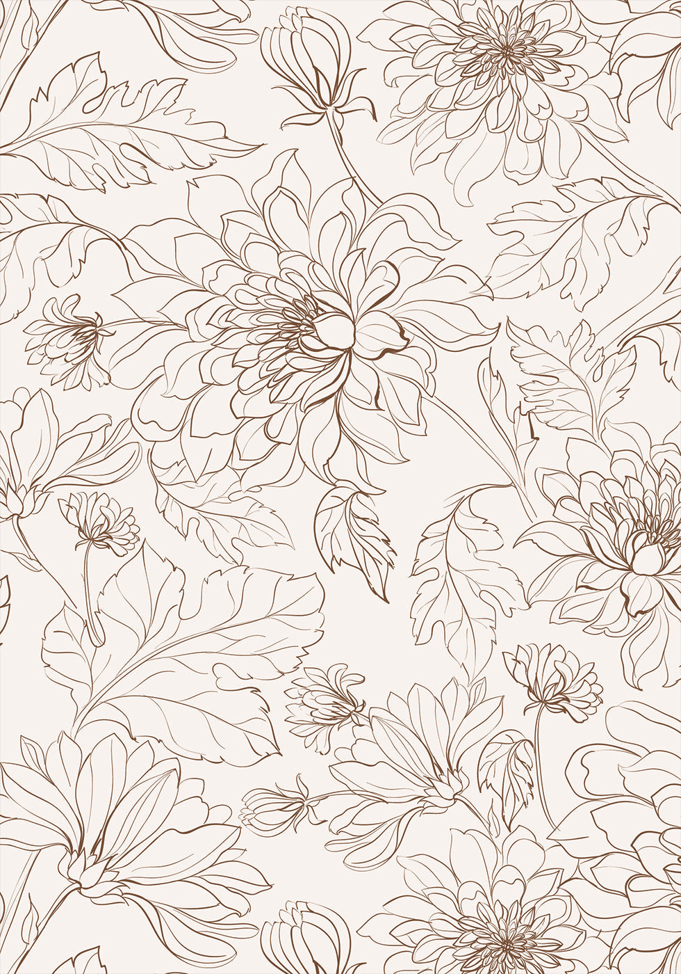 Blumen-Line-Art-Poster - Posterbox.dk