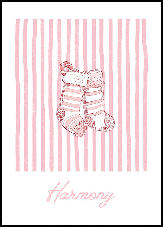 Stockings Harmony - Pink Stripes Plakat - Posterbox