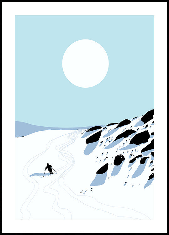 Snowy Mountain Descent Plakat - Posterbox