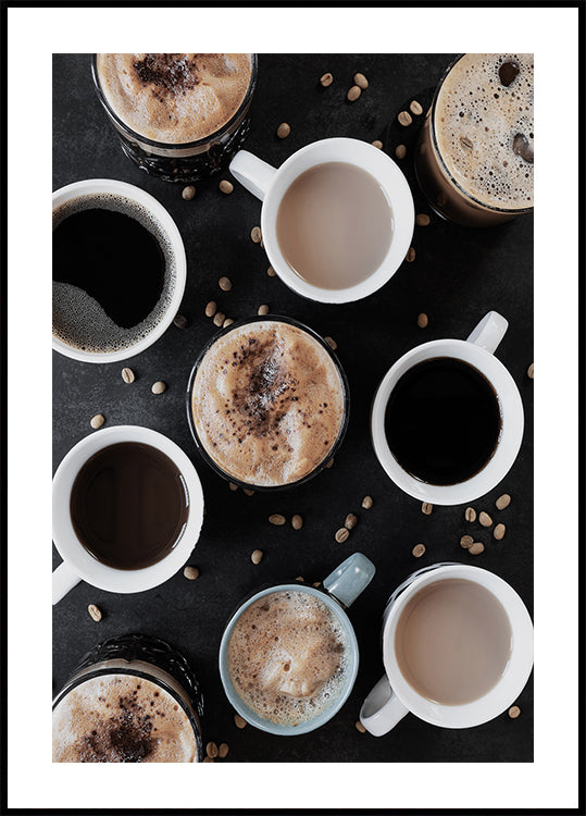 Verschiedene Kaffeetassen-Poster - Posterbox.dk