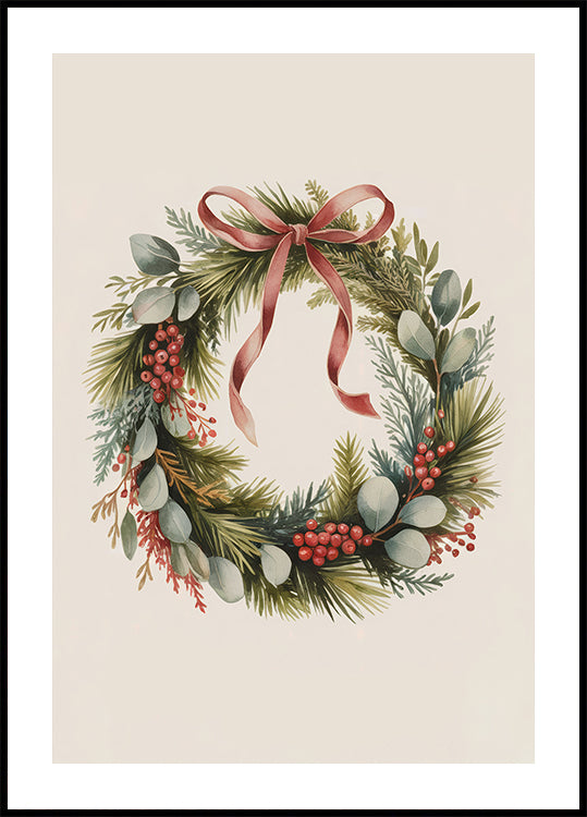 Christmas Wreath Plakat - Posterbox