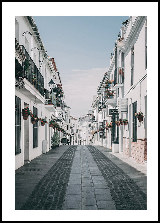 Spanische Straßen von Mijas Poster - Posterbox.dk