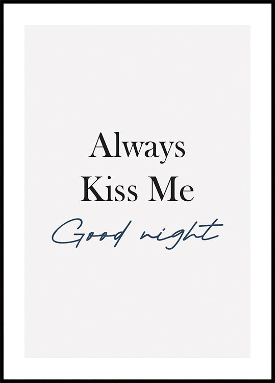 Küss mich immer eine gute Nacht Poster - Posterbox.dk