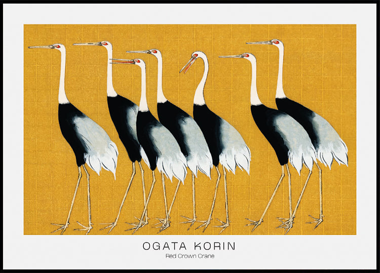 Roter Kronenkranich von Ogata Korin Poster - Posterbox.dk