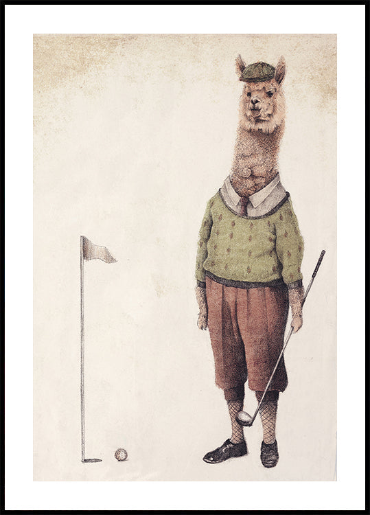 Alpaca Golf Club Plakat - Posterbox