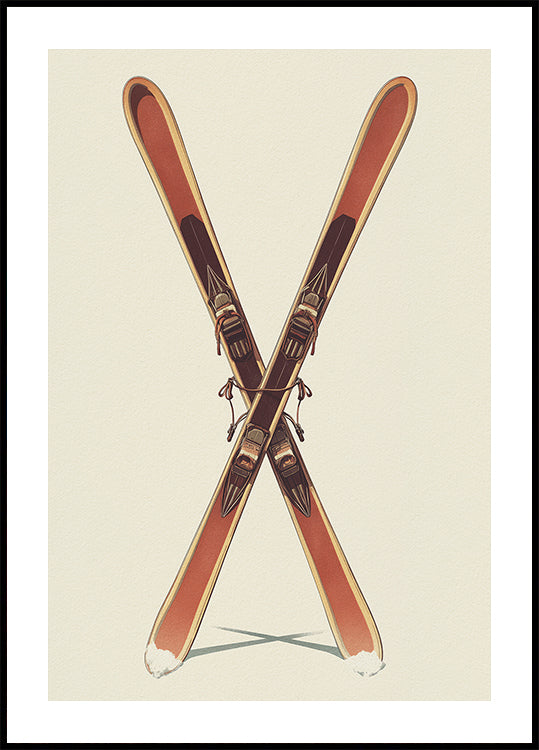 Wooden Skis Plakat - Posterbox