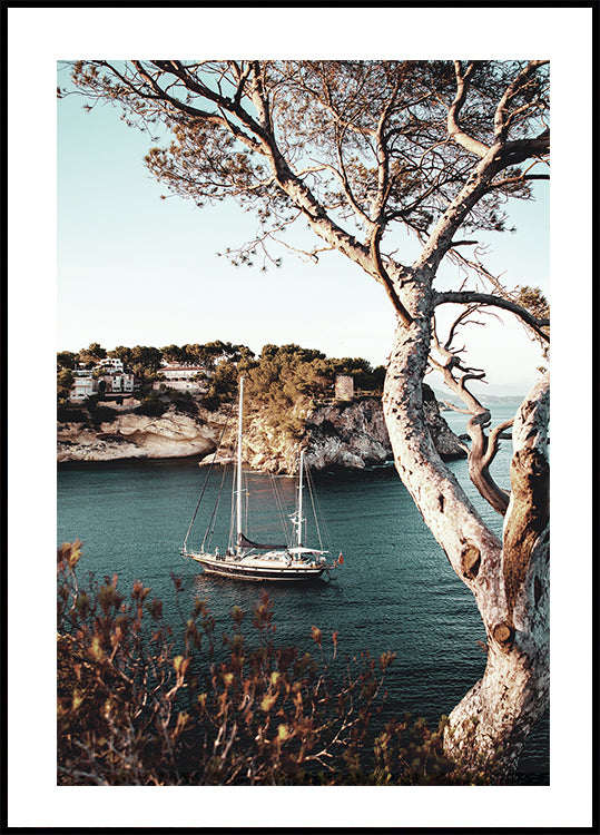 Poster „Yacht in der Bucht“ - Posterbox.dk