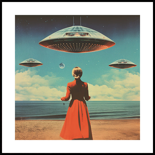 UFO Skies Collage Art Plakat - Posterbox