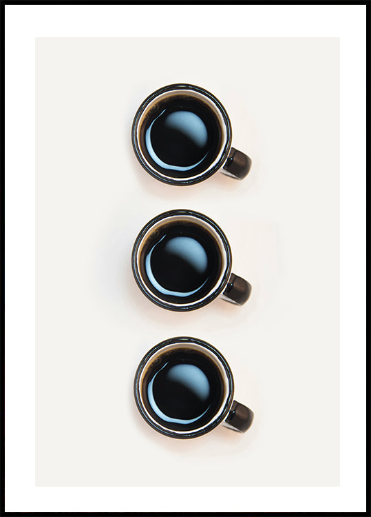 Drei Tassen Kaffee Poster - Posterbox.dk