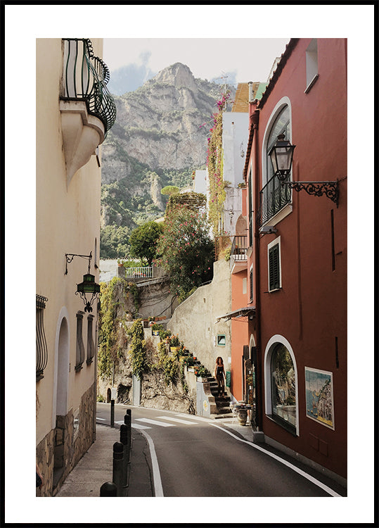 Straße in Positano Poster - Posterbox.dk