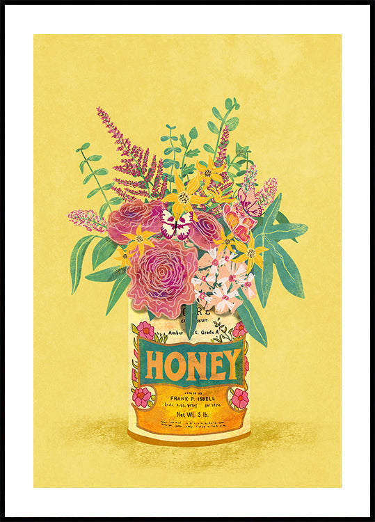 Flowers In a vintage Honey Can - Posterbox