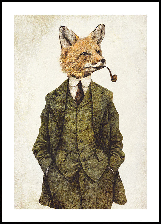 The Vintage Stylish Fox Plakat - Posterbox