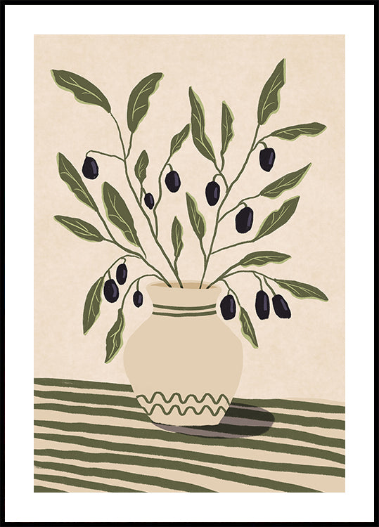 Vase mit Oliven Poster - Posterbox.dk