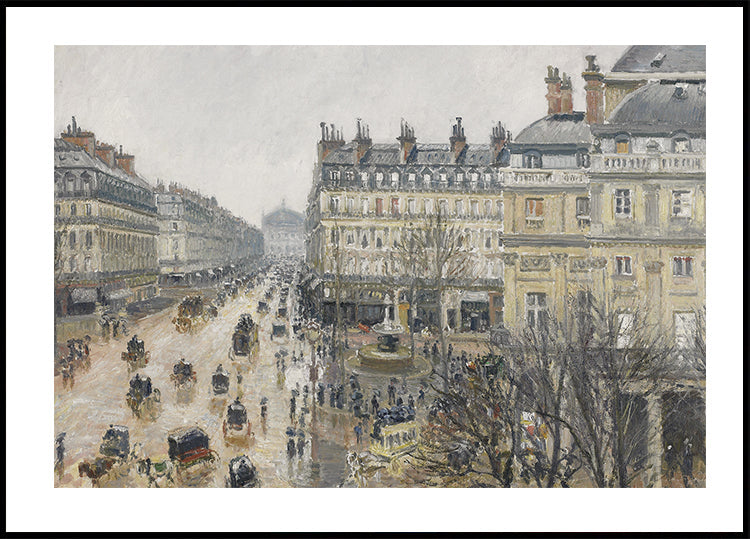 Place Du Theatre Francais Paris Rain von Camille Pissarro Poster - Posterbox.dk