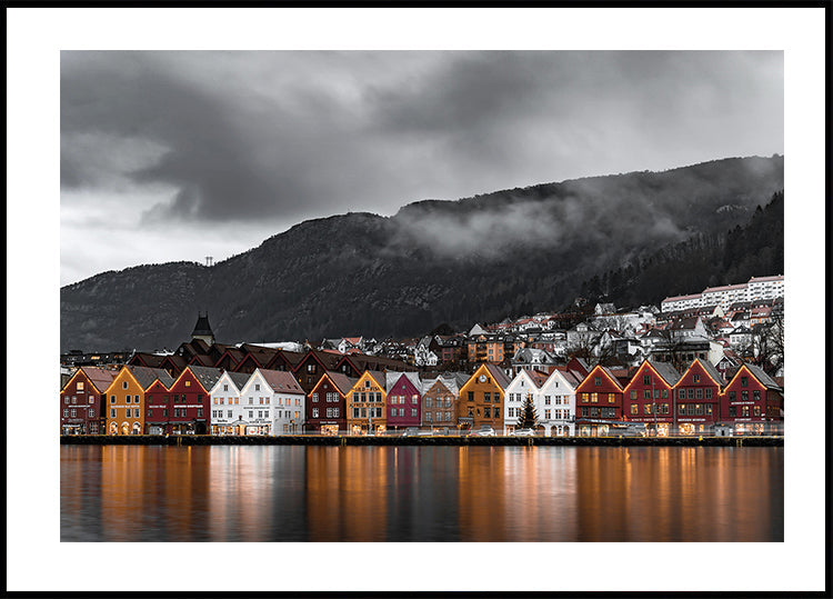 Ansicht von Bryggen, Norwegen Poster - Posterbox.dk