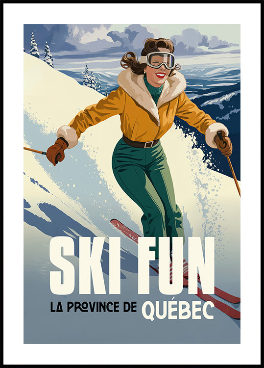 Ski Fun Quebec Plakat - Posterbox