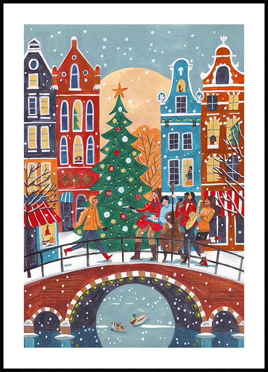 Snowfall in Amsterdam Plakat - Posterbox