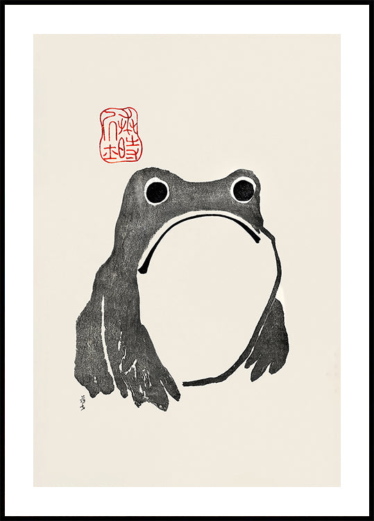 Grumpy Frog I Black Plakat - Posterbox