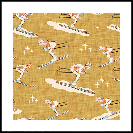 Winter Sports   Retro Vintage Ski Blue.png Plakat - Posterbox