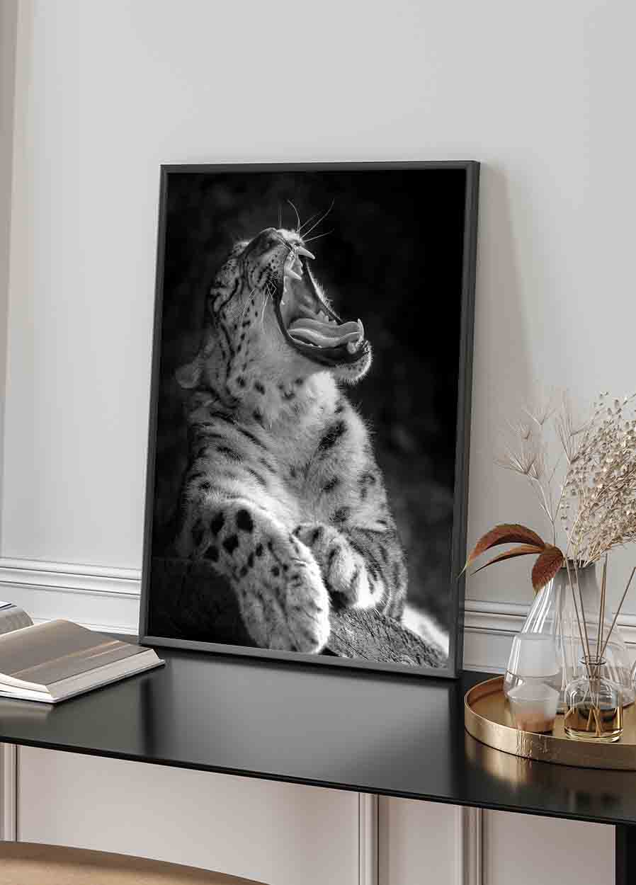 Majestätisches Leopardengebrüll Poster - Posterbox.dk