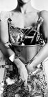 Poster Frau mit Champagner und Discokugel - Posterbox.dk