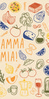 Mamma Mia!, Playful Italian Kitchen With Colorful Food Illustrations Plakat - Posterbox