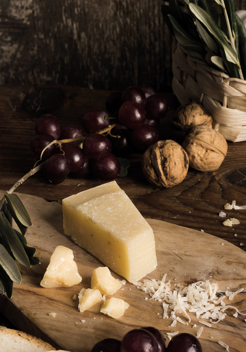 Rustikales Stillleben-Poster mit Käse und Früchten - Posterbox.dk