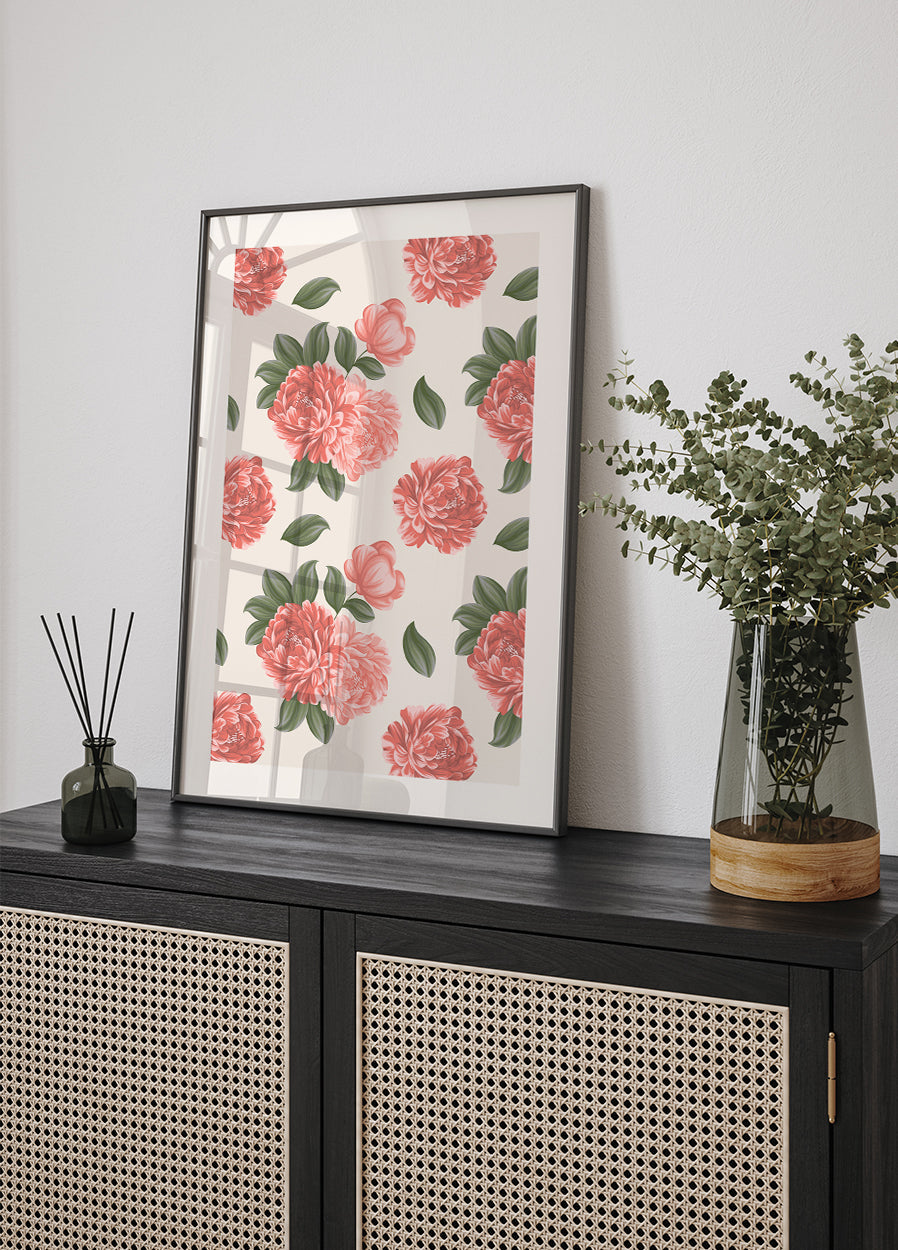 Pfingstrosen-Blumen-Poster - Posterbox.dk