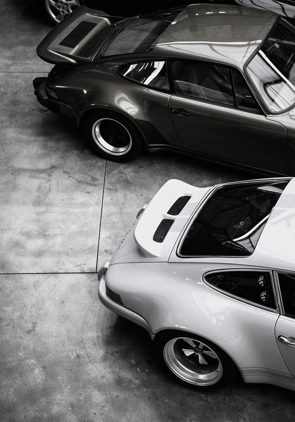 Klassisches Porsche in Schwarz-Weiß-Poster - Posterbox.dk