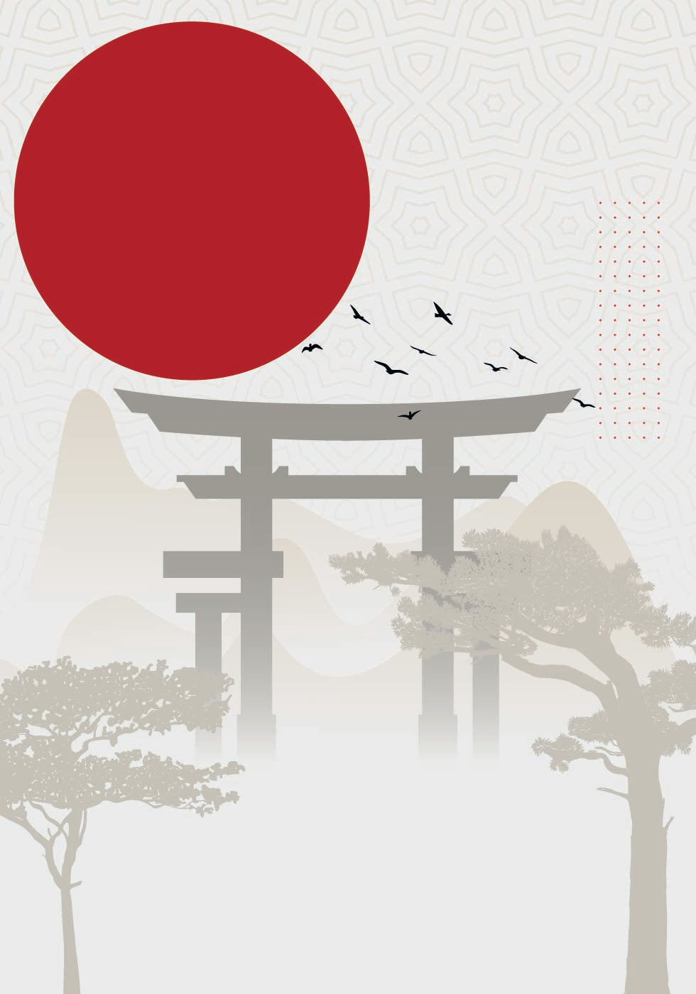 Red Sun Torii Plakat - Posterbox